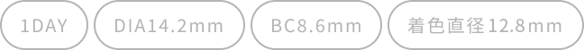 1DAY/DIA14.2mm/BC8.6mm/着色直径12.8mm
